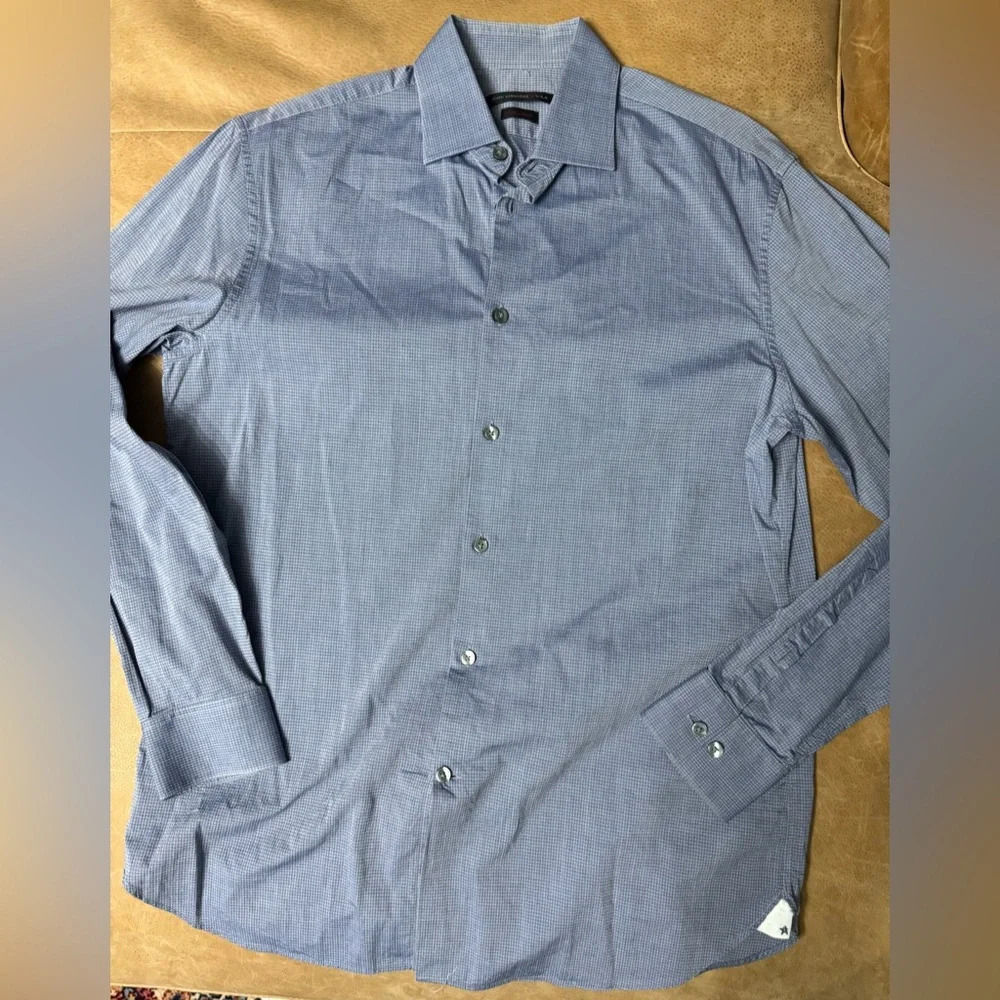 John Varvatos USA Button Down Blue Long Sleeve Shirt Men’s Size 15.5 34/35 - Picture 2 of 7